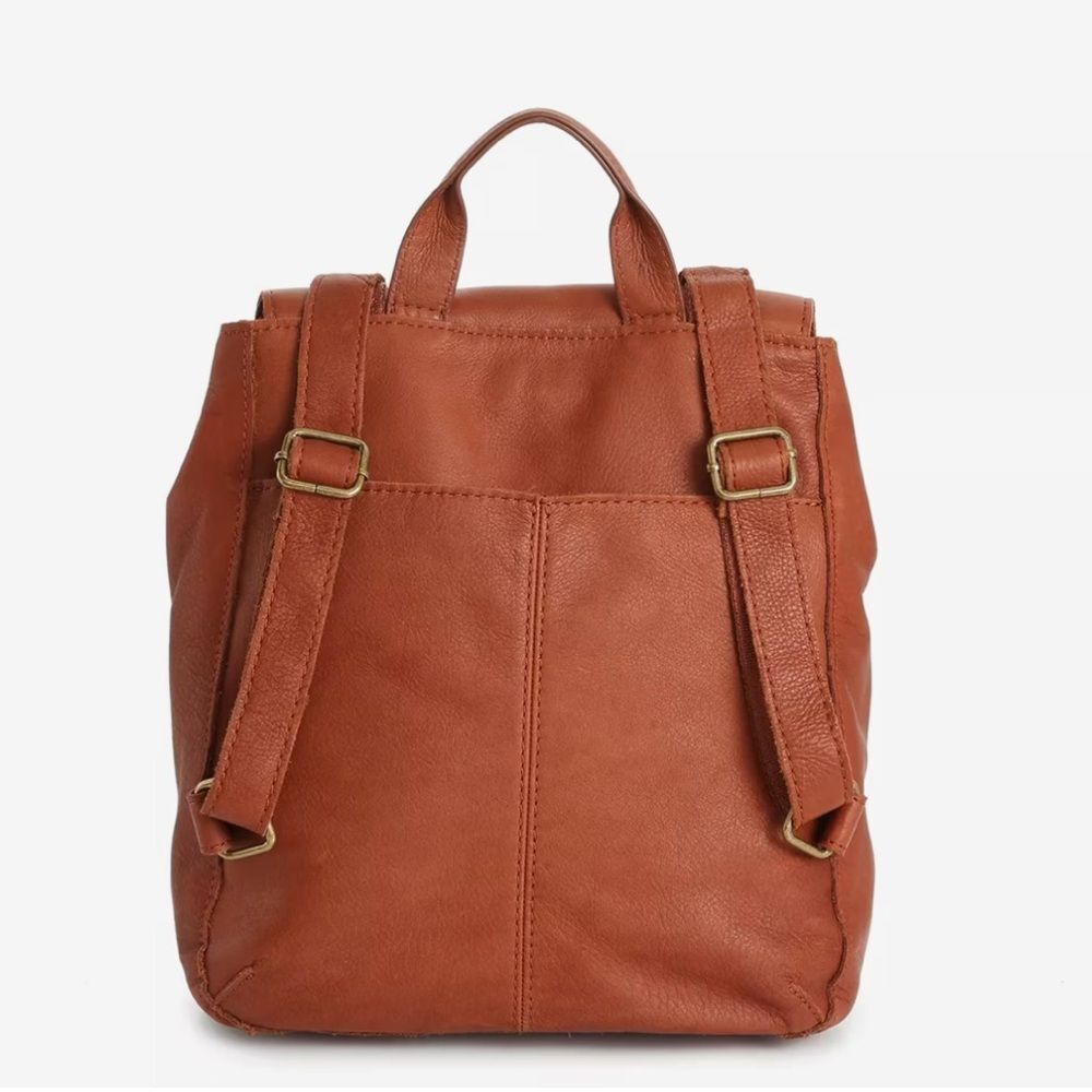 American Leather Co. brown Women backpack Bag purse neutral classic everyday GUC - Picture 2 of 16